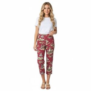 RARE Vintage Roughrider By Circle T Western Cowboy Horse Red Cropped Pants